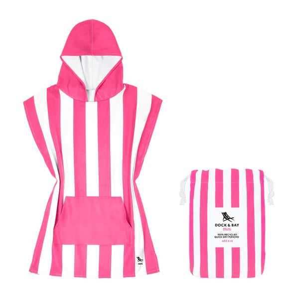 Kids Poncho - Quick Dry Hooded Towel - Phi Phi Pink