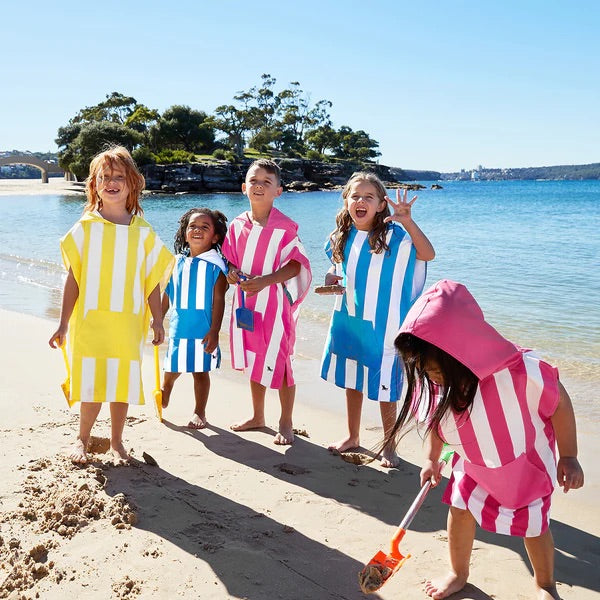 Kids Poncho - Quick Dry Hooded Towel - Phi Phi Pink