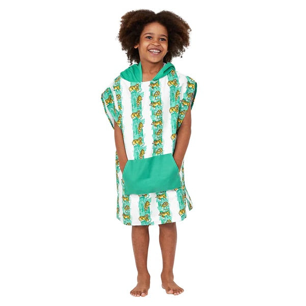 Kids Poncho - Quick Dry Hooded Towel - Easy Tiger