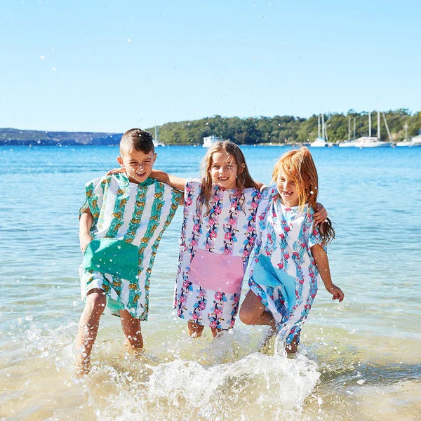 Kids Poncho - Quick Dry Hooded Towel - Toucan Tango