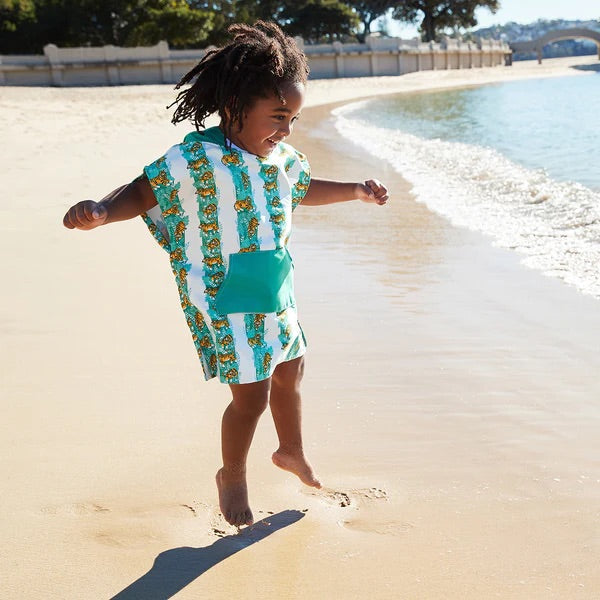 Kids Poncho - Quick Dry Hooded Towel - Easy Tiger