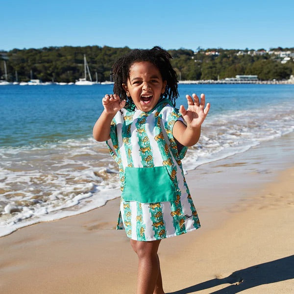 Kids Poncho - Quick Dry Hooded Towel - Easy Tiger