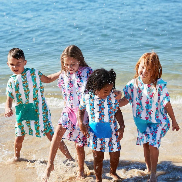 Kids Poncho - Quick Dry Hooded Towel - Toucan Tango