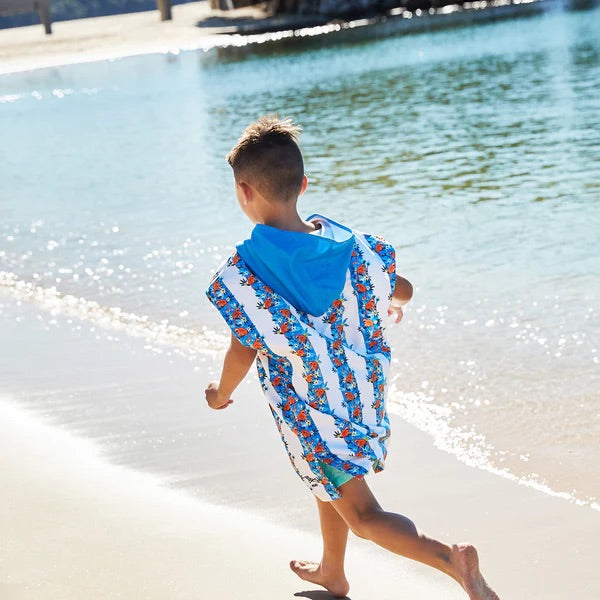 Kids Poncho - Quick Dry Hooded Towel - Monkey Business