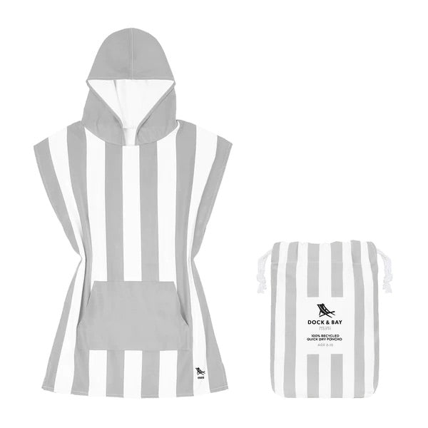 Kids Poncho - Quick Dry Hooded Towel - Goa Grey