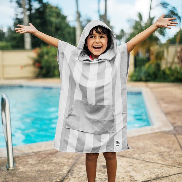 Kids Poncho - Quick Dry Hooded Towel - Goa Grey