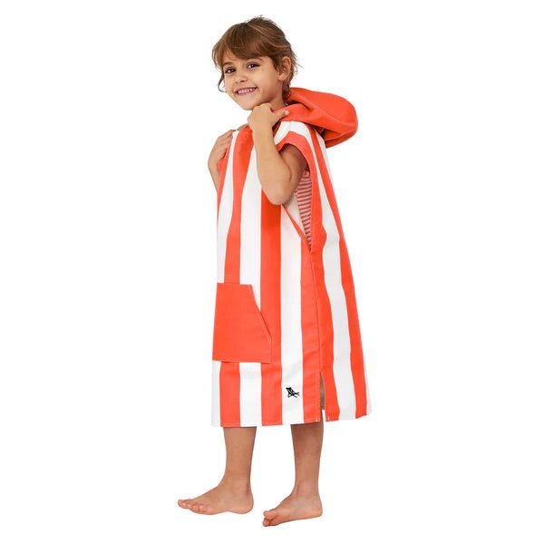 Kids Poncho - Quick Dry Hooded Towel - Waikiki Coral