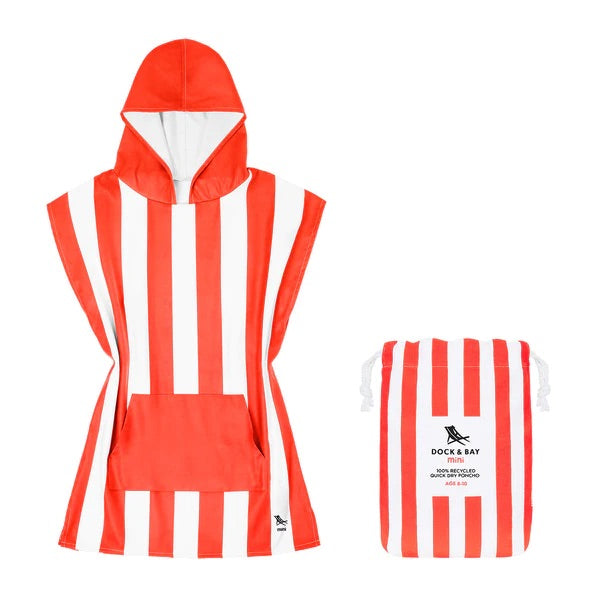 Kids Poncho - Quick Dry Hooded Towel - Waikiki Coral