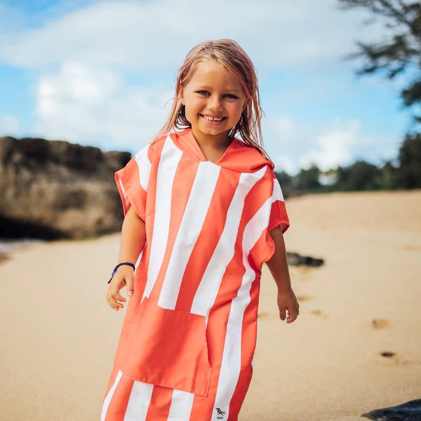 Kids Poncho - Quick Dry Hooded Towel - Waikiki Coral