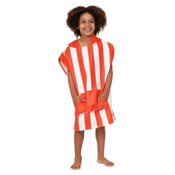 Kids Poncho - Quick Dry Hooded Towel - Waikiki Coral