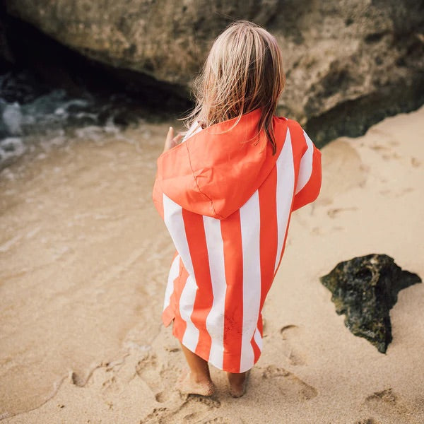 Kids Poncho - Quick Dry Hooded Towel - Waikiki Coral