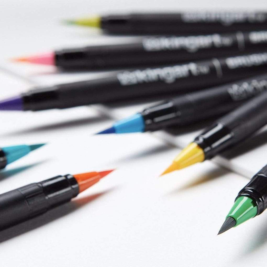 KINGART® Studio Real Brush Watercolor Pens, Set of 24 Unique Colors