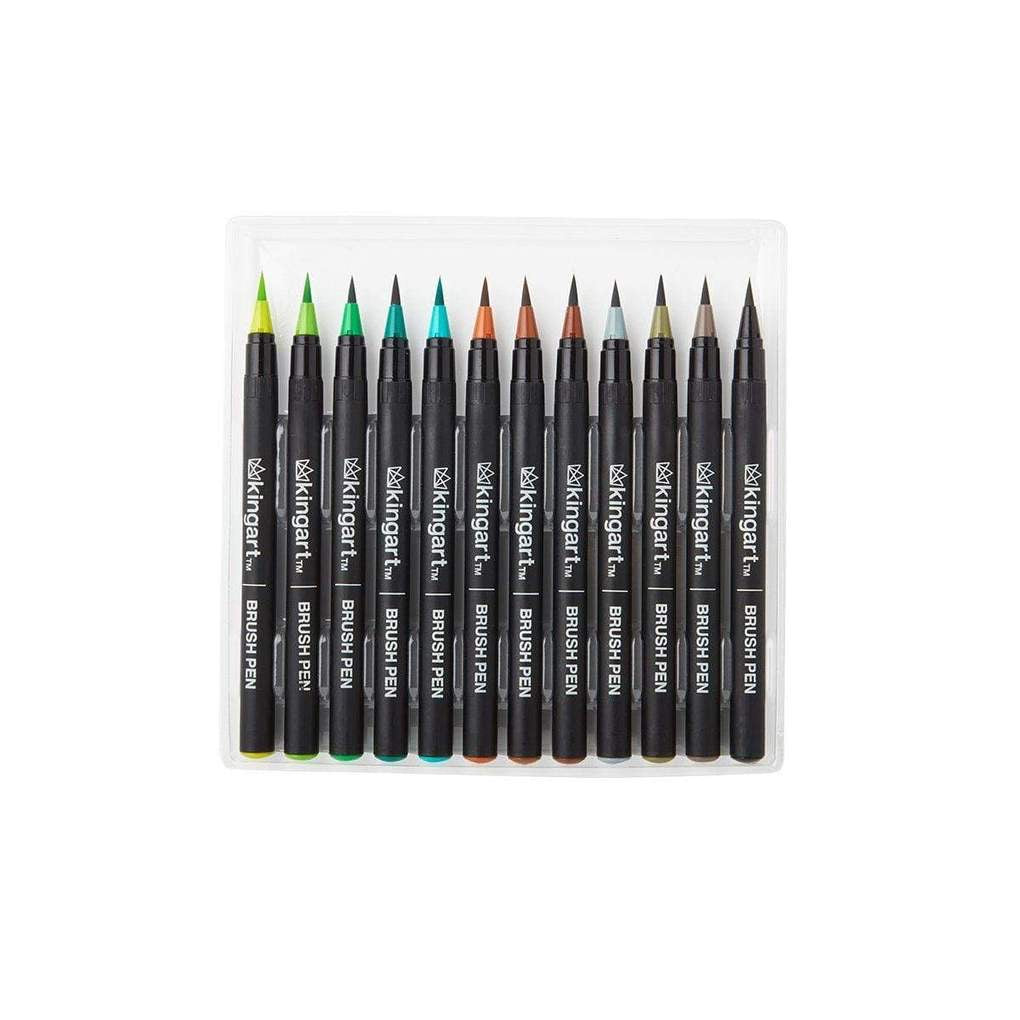 KINGART® Studio Real Brush Watercolor Pens, Set of 24 Unique Colors
