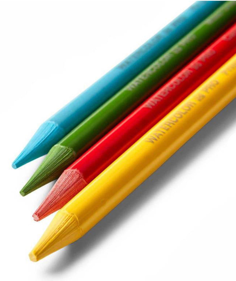 KINGART® PRO Woodless Watercolor Pencils, Set of 24 Colors