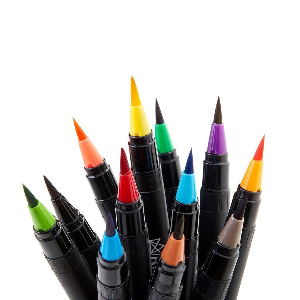 KINGART® Studio Real Brush Watercolor Pens, Set of 24 Unique Colors