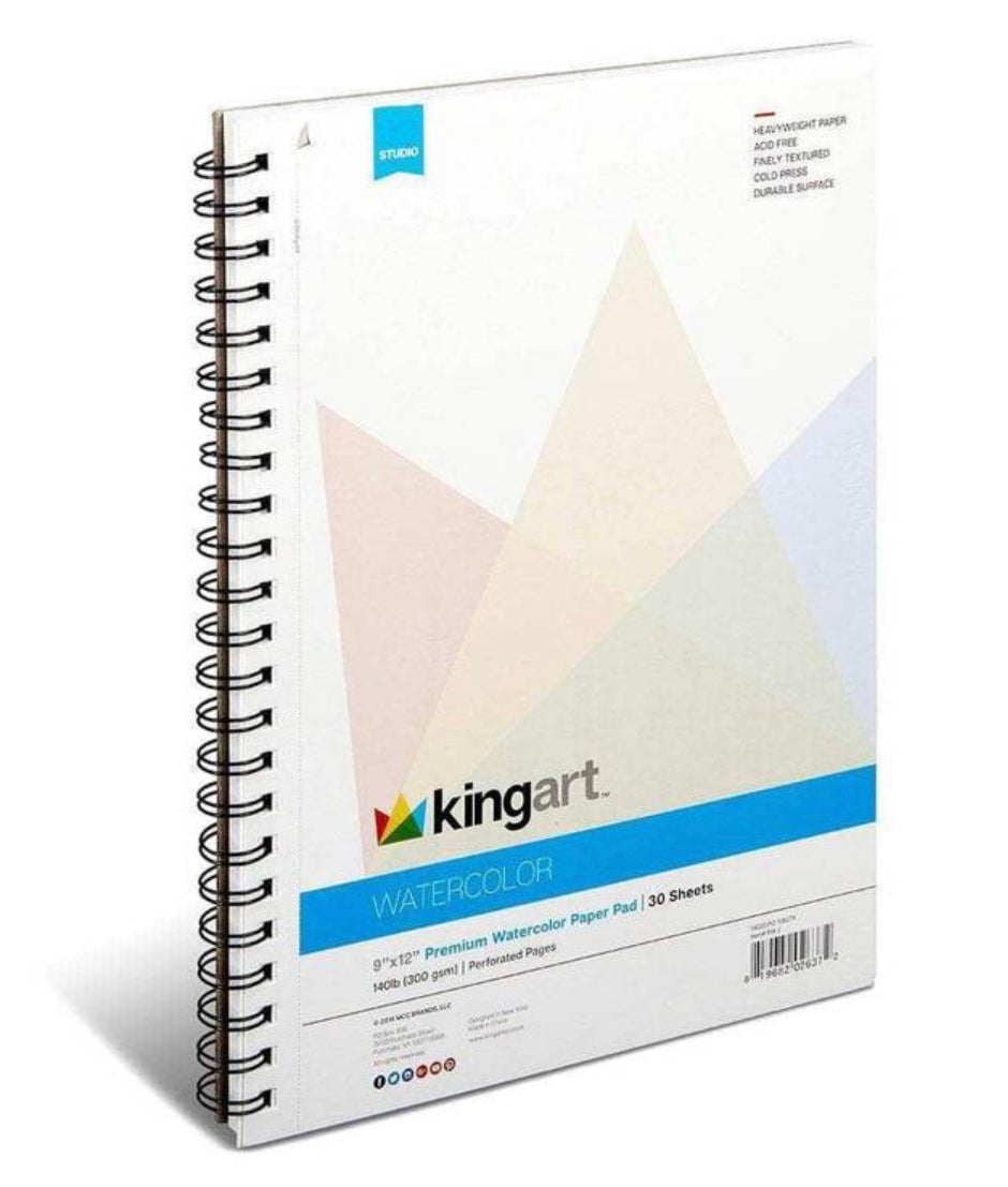 KINGART® Watercolor Paper 2-Pack, Cold Pressed, Acid Free & Perforated, 9 X 12", 30 Sheets (Per Pad)
