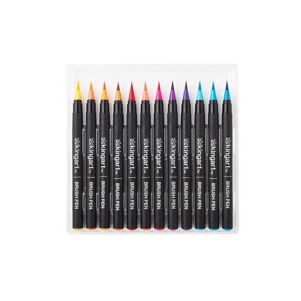 KINGART® Studio Real Brush Watercolor Pens, Set of 24 Unique Colors