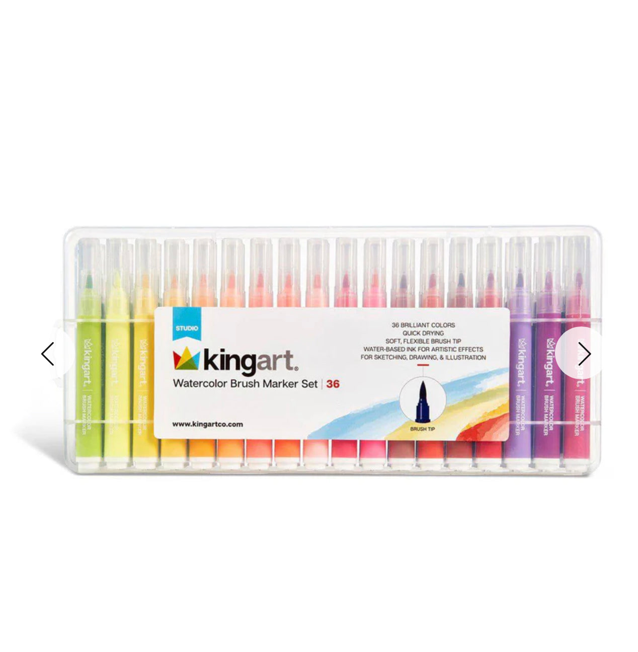 Studio King Art Watercolor Brush Markers Set of 36 With Case 