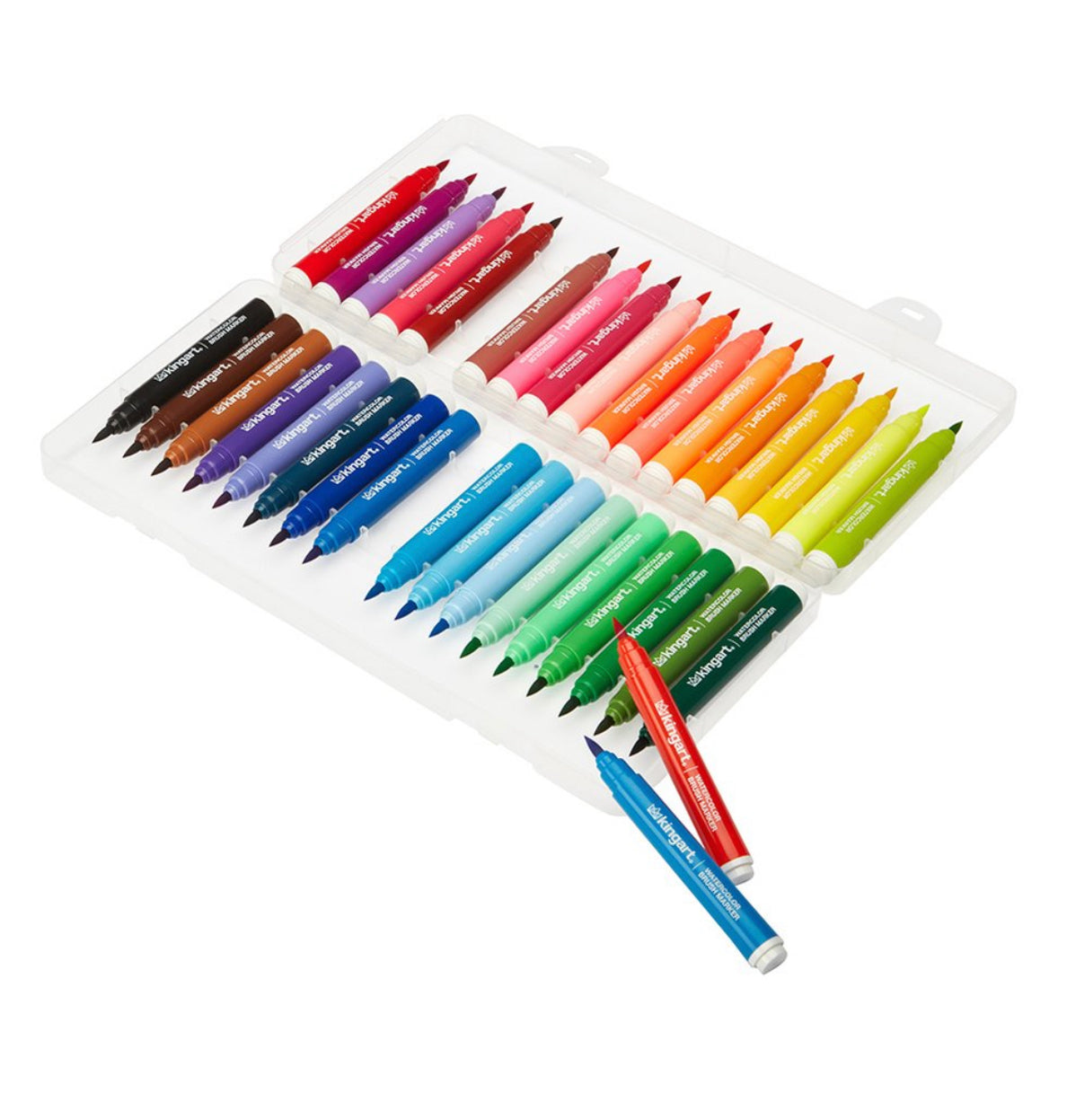 Kingart Watercolor Brush Markers - Set of 36