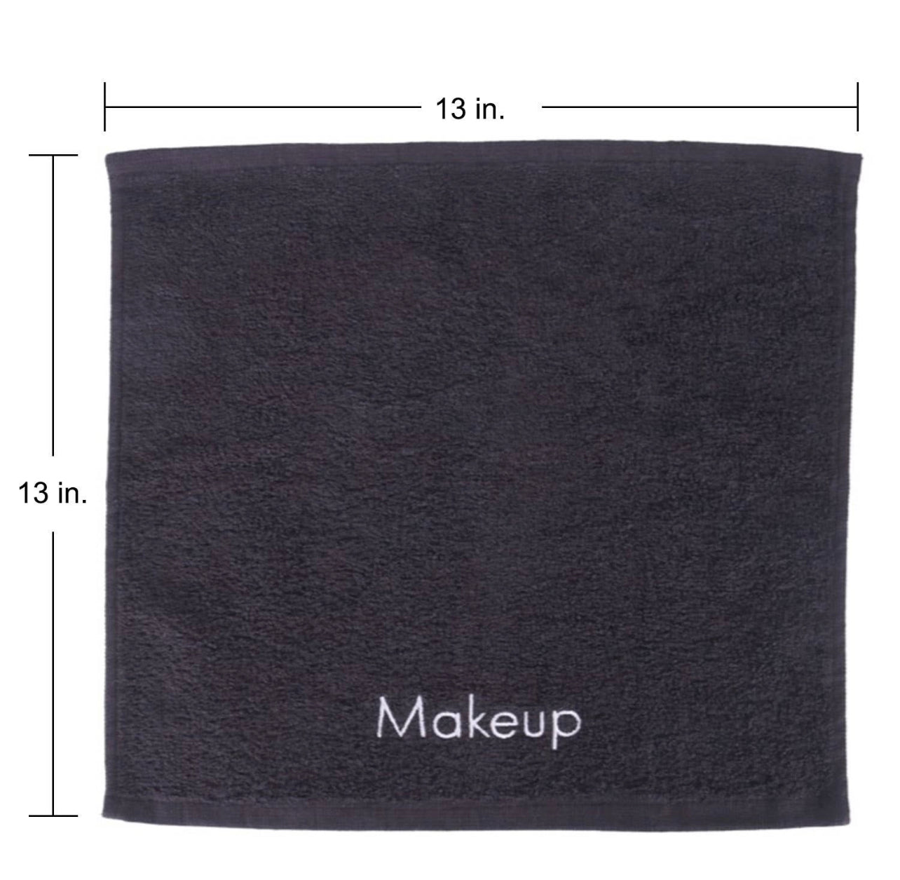 Makeup Remover Towels - 13x13, 6pack Black Washcloths